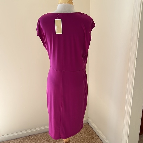 New! Michael Michel Kors large peony faux wrap dress. - Picture 3 of 9